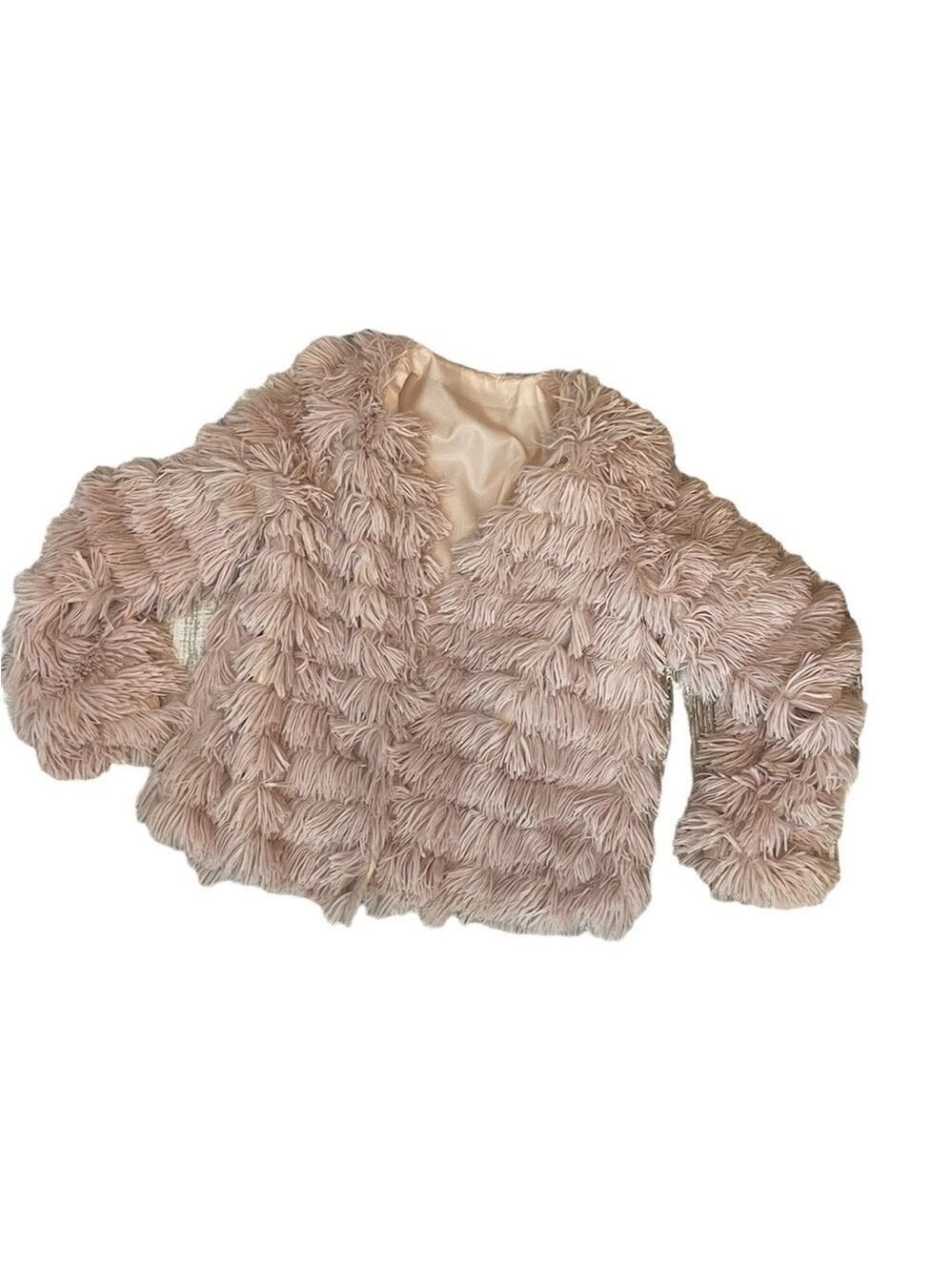 Vintage Shaggy Faux Fur Jacket - Creamy Beige - Picture 4 of 8